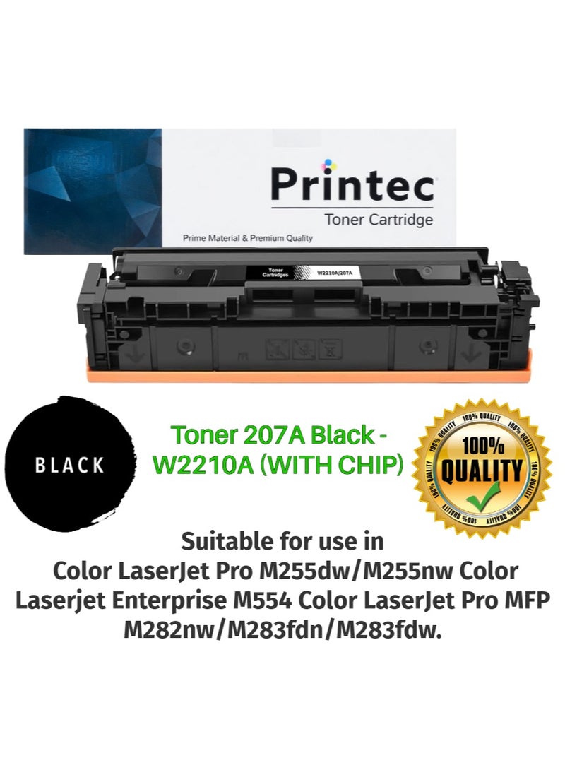 Printec Toner 207A Black - W2210A  (WITH CHIP) - Image 1